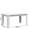 Szétnyitható étkezőasztal, fehér, 160-200x91 cm, ARYAN