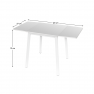 Étkezőasztal, MDF fóliázott/fém, fehér, 60-120x60 cm, MAURO