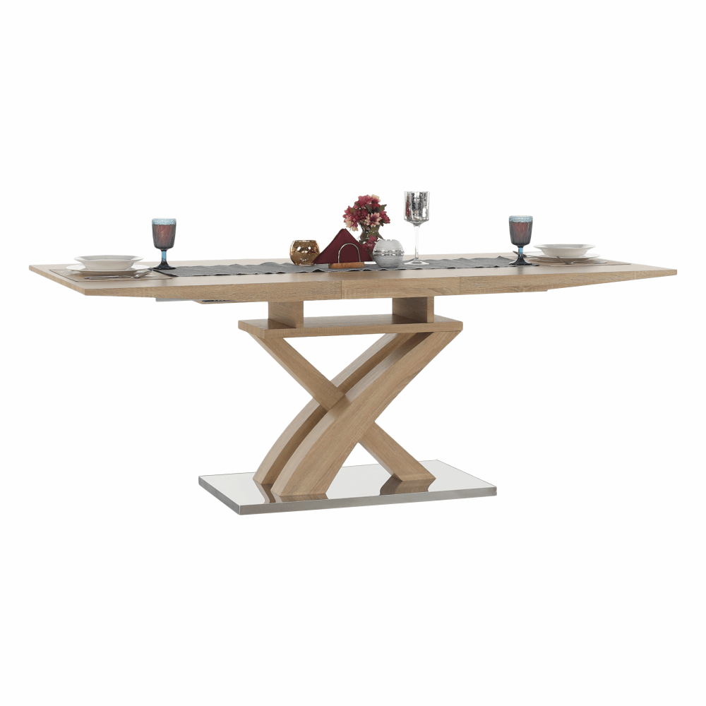 Étkezőasztal, tölgy, 160-200x90 cm, BONET NEW TIP 2