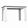 Étkezőasztal, fehér/fekete, 120x80 cm, KRAZ