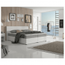 Kényelmes ágy, szürke szövet/fehér textilbőr, 160x200, NOVARA MEGAKOMFORT VISCO