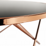 Konferenciaasztal, rose gold króm rózsaszín/fekete, ROSALO