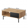 Zsúrasztal FL 102, artisan tölgy/fekete, FORSO