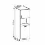 Hűtőgép szekrény, fehér/sosna északi, ROYAL D60P