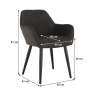 Design karosszék, szálcsiszolt bőrszövet, barna / fekete, LACEY