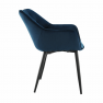 Dizájnos fotel, kék Velvet anyag, FEDRIS