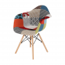 Fotel, anyag patchwork/bükk, TOBO 3  NEW