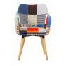 Fotel, színes patchwork/bükk, LANDOR