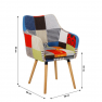 Fotel, színes patchwork/bükk, LANDOR
