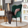 Dizájnos fotel, smaragd Velvet anyag, SURIL