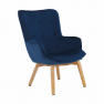 Dizájnos fotel, kék Velvet anyag, FODIL