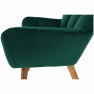 Dizájnos fotel, smaragd Velvet anyag/tölgy, FONDAR