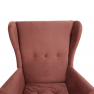 Füles fotel, vén rózsaszín/dió, RUFINO