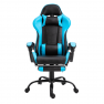 Irodai/gamer fotel lábtartóval, fekete/kék, TARUN