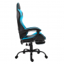 Irodai/gamer fotel lábtartóval, fekete/kék, TARUN