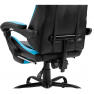 Irodai/gamer fotel lábtartóval, fekete/kék, TARUN