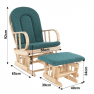 Pihenőfotel zsámollyal, bükkfa, zöld szövet, RELAX GLIDER 87107