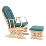 Pihenőfotel zsámollyal, bükkfa, zöld szövet, RELAX GLIDER 87107