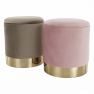 Puff, szürkésbarna TAUPE Velvet anyag/gold króm-arany, ANIZA