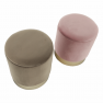 Puff, szürkésbarna TAUPE Velvet anyag/gold króm-arany, ANIZA