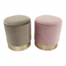Puff, szürkésbarna TAUPE Velvet anyag/gold króm-arany, ANIZA