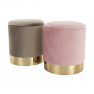 Puff, szürkésbarna TAUPE Velvet anyag/gold króm-arany, ANIZA