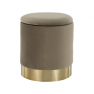 Puff, szürkésbarna TAUPE Velvet anyag/gold króm-arany, ANIZA
