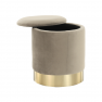 Puff, szürkésbarna TAUPE Velvet anyag/gold króm-arany, ANIZA