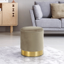 Puff, szürkésbarna TAUPE Velvet anyag/gold króm-arany, ANIZA