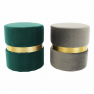 Puff, szürkésbarna Velvet anyag/arany festés, VIZEL