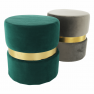 Puff, szürkésbarna Velvet anyag/arany festés, VIZEL