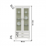 Vitrines szekrény fiókokkal 2W2S, woodline bézs, TIFFY 03