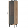 Vitrines szekrény, tölgy jaskson hickory/grafit, BERGEN BWT54
