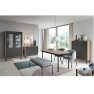 Vitrines szekrény, tölgy jaskson hickory/grafit, BERGEN BWT54