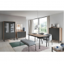 Vitrines szekrény, tölgy jaskson hickory/grafit, BERGEN BW104