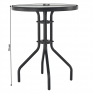 Étkezőasztal, fekete acél/edzett üveg, átmérő 60 cm, BORGEN TYP 1