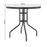 Étkezőasztal, fekete acél/edzett üveg, BORGEN TYP 2