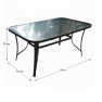 Étkezőasztal, edzett üveg/acél, 150x90 cm, PASTER