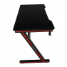 Gamer asztal/számítógépasztal, fekete/piros, MACKENZIE 120cm
