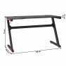 Gamer asztal/számítógépasztal, fekete/piros, MACKENZIE 120cm