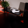 Számítógépasztal/gamer asztal, piros/fekete, LATIF