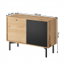 Komód FK 102, artisan tölgy/fekete, FORSO