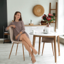 Szék, bézs Dulux Velvet szövet/bükk, LEGA