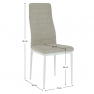 Étkezőszék, bézs szövet/fehér fém, COLETA NOVA