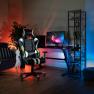 Irodai/gamer szék RGB háttérvilágítással, fekete/fehér/színes minta, ZOPA