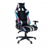 Irodai/gamer szék RGB háttérvilágítással, fekete/fehér/színes minta, ZOPA