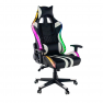 Irodai/gamer szék RGB háttérvilágítással, fekete/fehér/színes minta, ZOPA