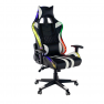 Irodai/gamer szék RGB háttérvilágítással, fekete/fehér/színes minta, ZOPA