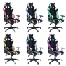 Irodai/gamer szék RGB háttérvilágítással, fekete/fehér/színes minta, ZOPA