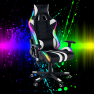 Irodai/gamer szék RGB háttérvilágítással, fekete/fehér/színes minta, ZOPA